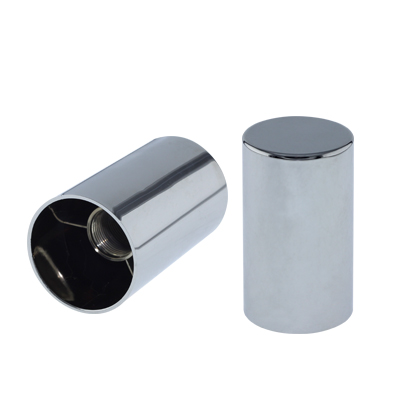 BS-NL3037 33mm x 3-1/2" Chrome Plastic Cylinder Thread-On Nut Cover for Truck Semi