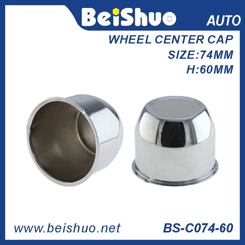 BS-C074-60 Chrome Silver Push-Thru Wheel Center Hub Cap