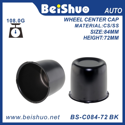 BS-C084-72 BK Push Through Chrome Steel Center Caps