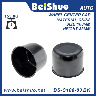 BS-C108-83 BK Push Through Black Center Caps for Truck Wheels Rim Trailer