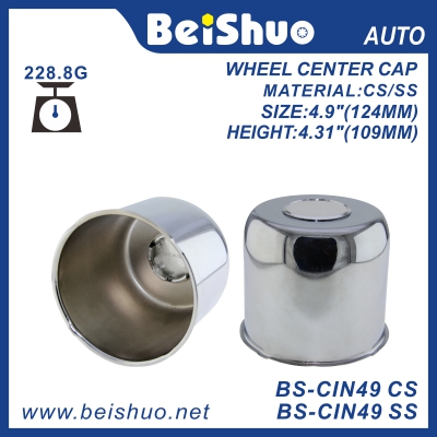 BS-CIN49 Wheel Chrome Closed Trailer Center Caps