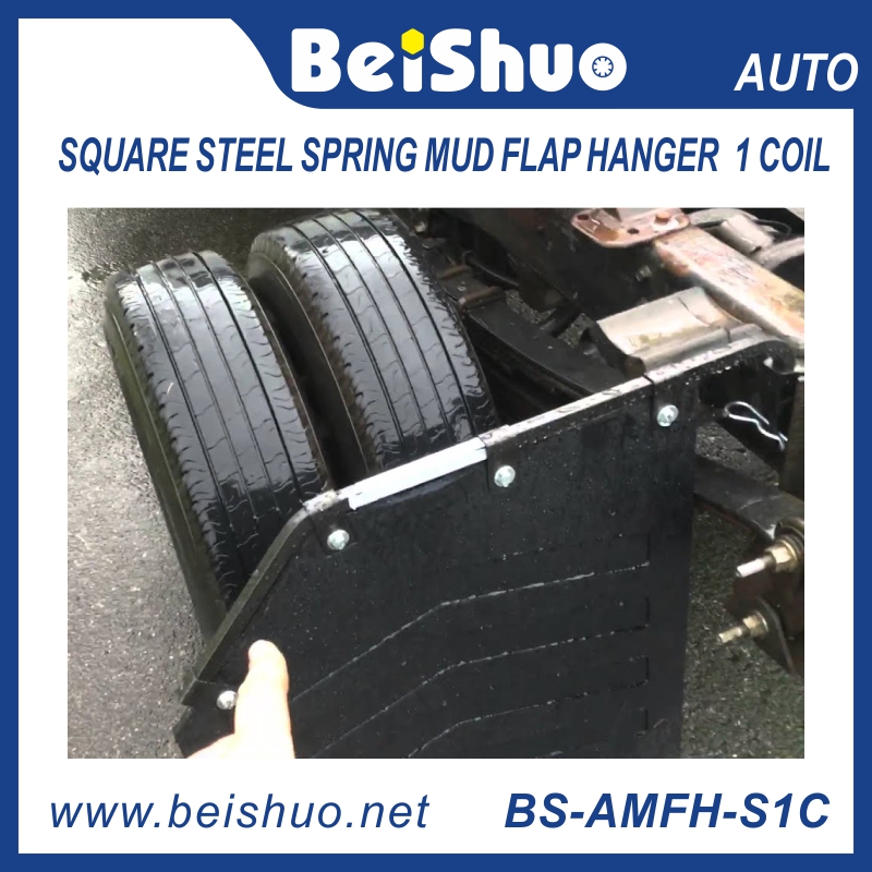 BS-AMFH-S1C Black Straight Spring Steel Arm Mud Flap Hanger - 1 Coil
