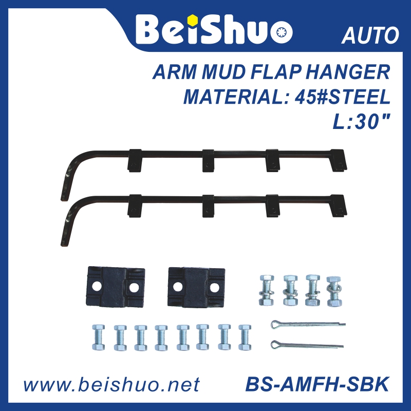 BS-AMFH-SBK 30" Black Straight Mud Flap Hanger