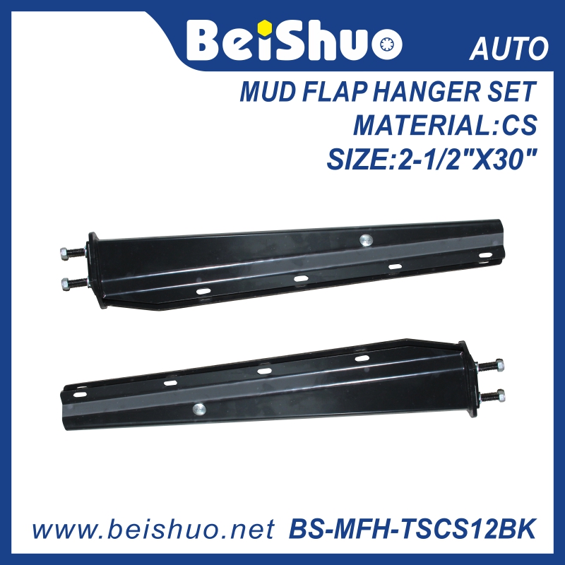 BS-MFH-TSCS12BK Black Steel Straight Spring-loaded Mud Flap Hanger