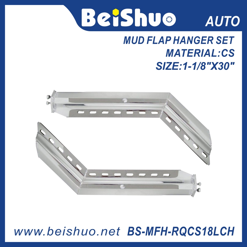 BS-MFH-RQCS18LCH Chrome Angled Mud Flap Hanger Set