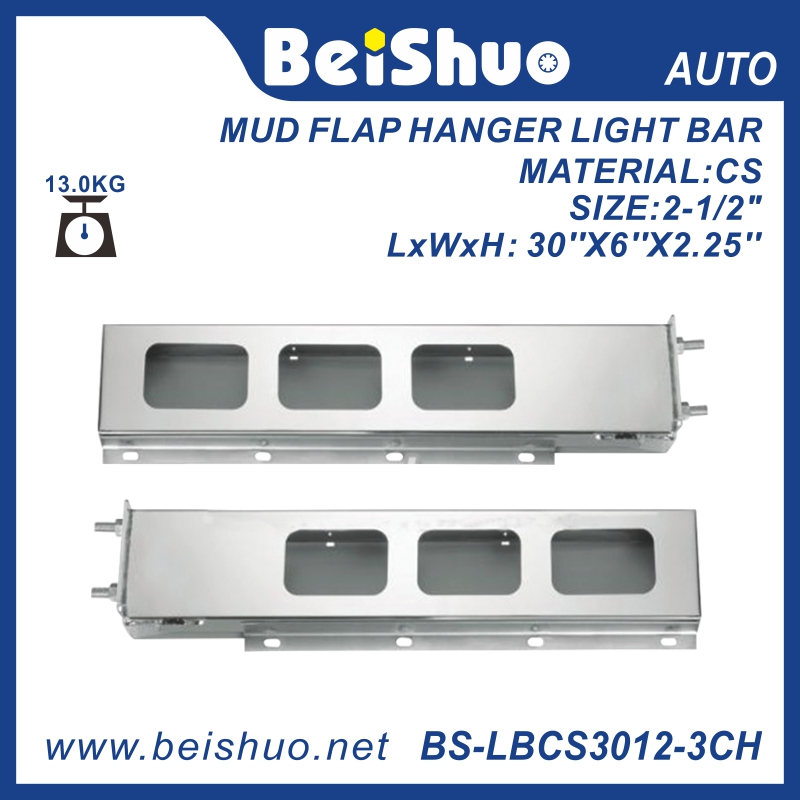 BS-LBCS3012-3CH Mud Flap Hanger Light Bar With Rectangular Light Holes