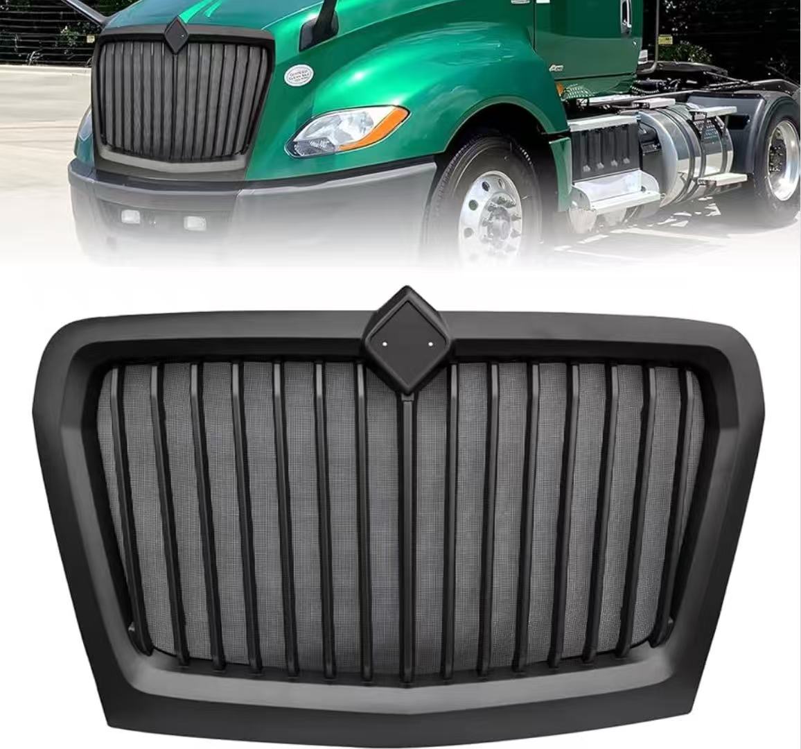 BS-IN-101BK FRONT GRILLE -BLACK PAINTED - WITH BUG SCREEN for INTERNATIONAL LT