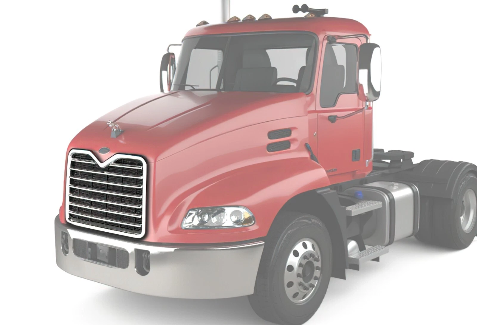 BS-MK-101CH Plastic Chrome Front Grille Compatible with Mack Truck CXN613 CXU613