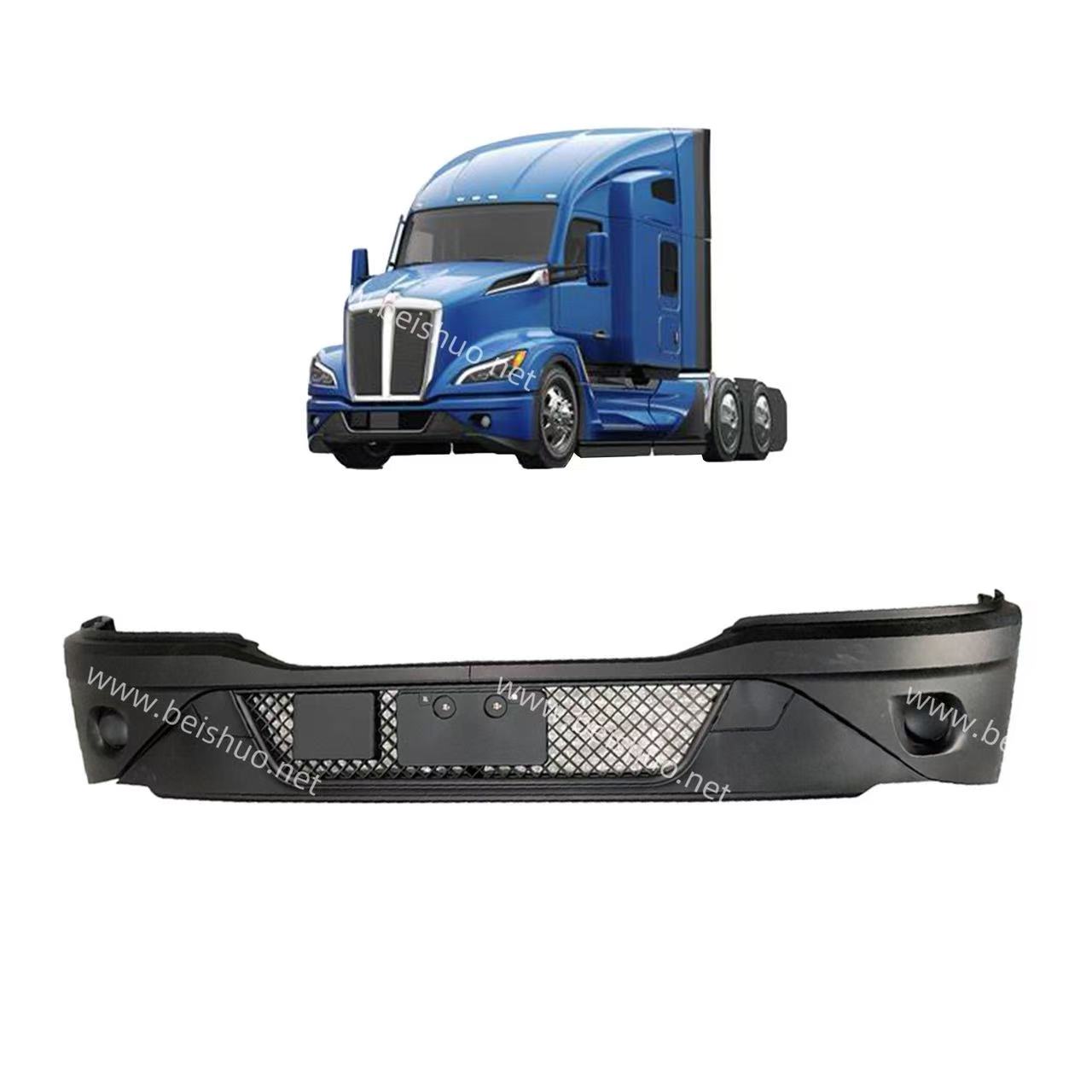 BS-KW-205 Front Bumper ,PP Plastic,With Stand without Fog Light Cutout Fits Kenworth T680 2023-