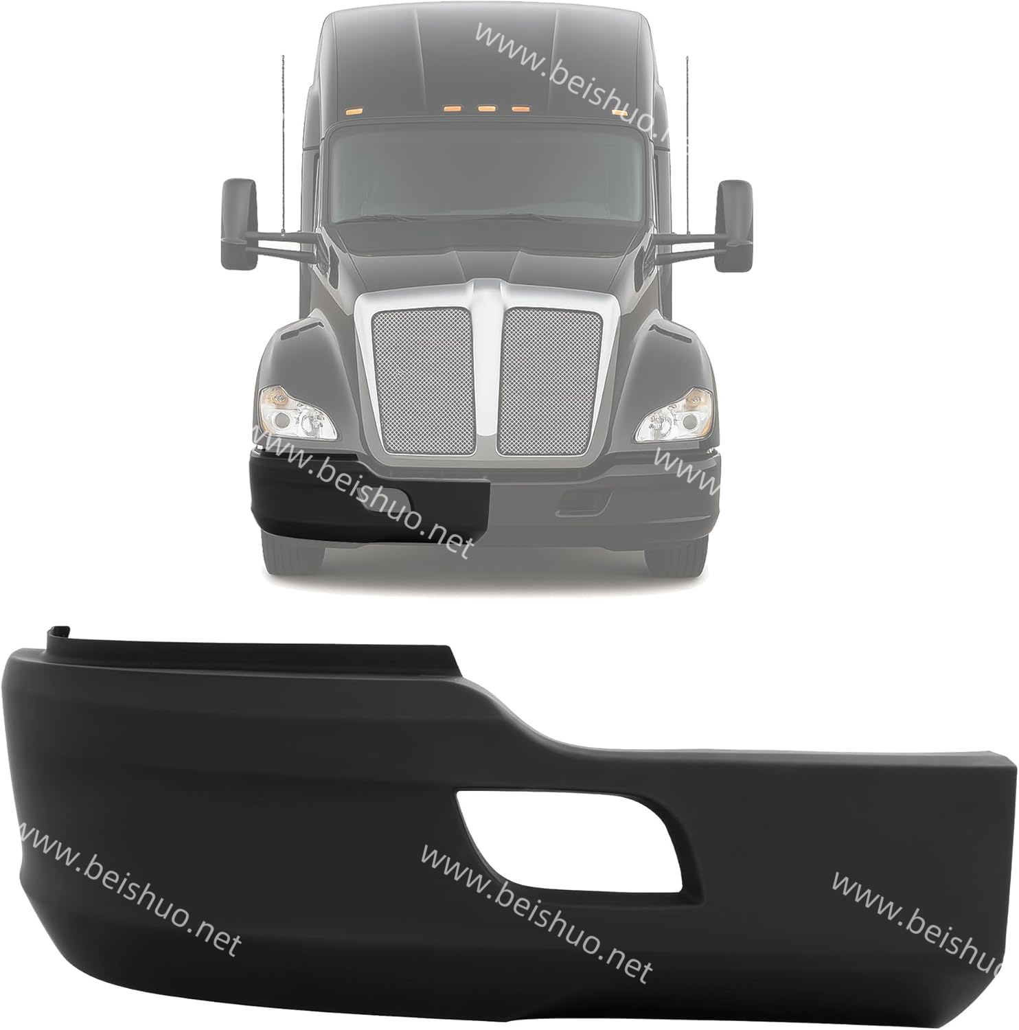 BS-KW-204 Front Bumper Cover ,PP Plastic,W/O Fog Light Hole FOR 2017- Kenworth T680
