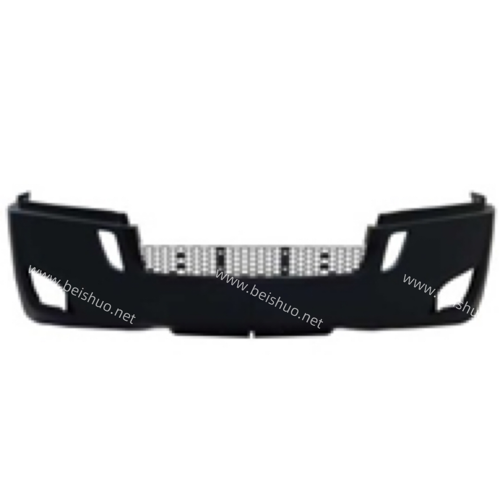 BS-FR-202G Black Complete Bumper,PP Plastic,  With Fog Lamp Hole for Freightliner Cascadia 2017