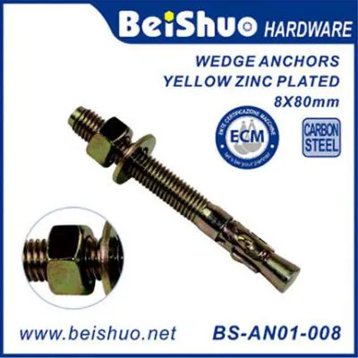 BS-AN01-008 Fastener Carbon Steel Wedge Anchor Expansion Bolt
