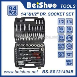 BS-SS121494 94pcs Socket Set Ratchet Wrench Chrome Vanadium Repair Auto Tools