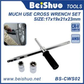 BS-CWS02 4 -Ways Much Use Cross Wrench with Anti- Slip Handle