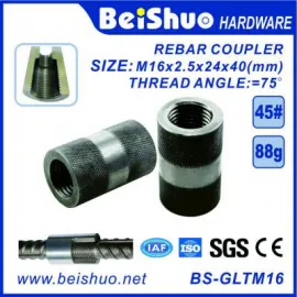 BS-GLTM16 Female and parallel threaded rebar coupler Rebar upset coupler