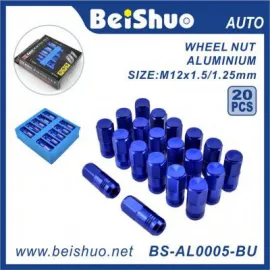 BS-AL0005-BU M12x1.5 Length 50mm Aluminum Car Wheel Nuts