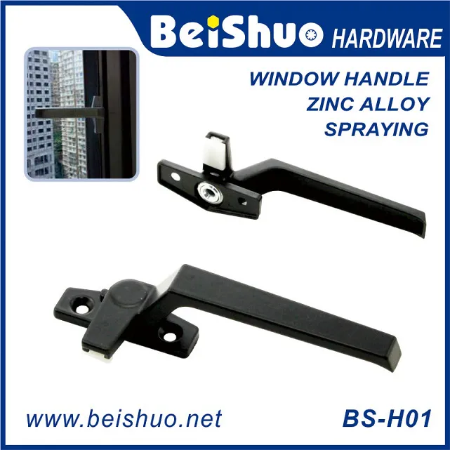 BS-H08 Simple Design Zinc Alloy Black Window Door Handle