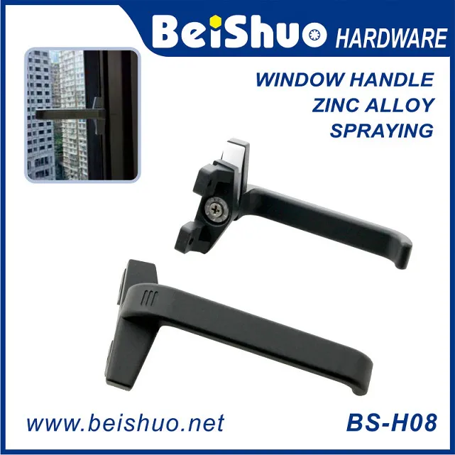 BS-H08 Simple Design Zinc Alloy Black Window Door Handle