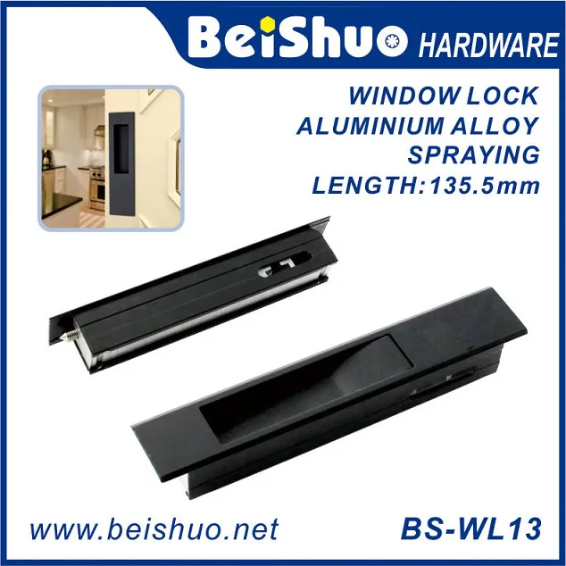 BS-WL13 Rectangular Aluminum Alloy Windows Auxiliary Security Door Lock