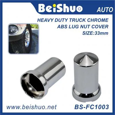 BS-NK1033 33mm Truck Parts Chrome Bullet Nut Cover Push On fit for truck car