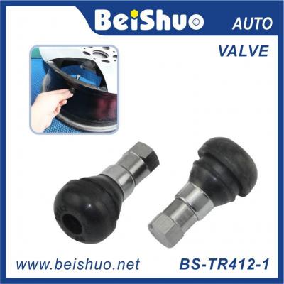 BS-TR412 Rubber Car Wheel Tire Tubeless Valves Stem with Dust Caps