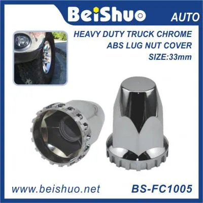 BS-NL3033 33mm Truck Chrome ABS Threaded Lug Nut Covers