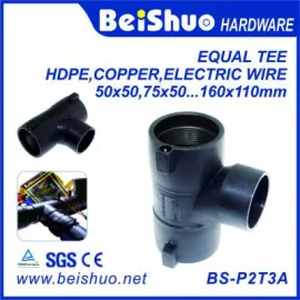 BS-P2T3A HDPE pipe/ reduced tee/ elbow/ socket /plastic fittings