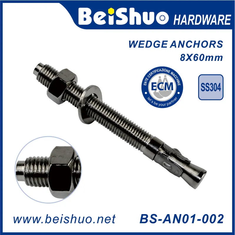 BS-AN01-001 M16X160 High Strength Cheap Price Self Drilling Carbon Steel Wedge Anchor