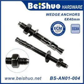 BS-AN01-004 M6X40 Stainless Steel Wedge Expansion Anchor Bolts