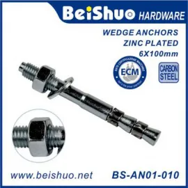 BS-AN01-010 M6X100 Carbon Steel Strong Wedge Anchor Fastener