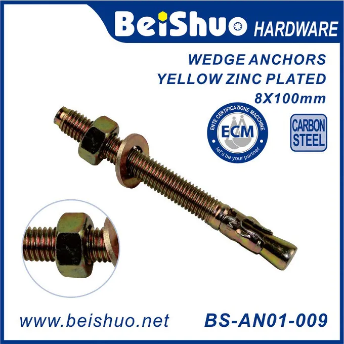 BS-AN01-010 M6X100 Carbon Steel Strong Wedge Anchor Fastener
