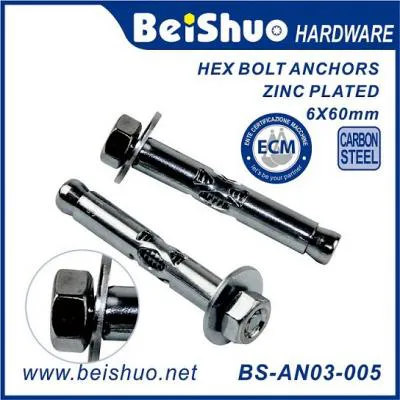 BS-AN03-005 M6X60 High Quanlity Hex Nut Sleeve Anchor Expansion Bolt Screw