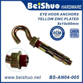 BS-AN04-005 Carbon Steel Wall Concrete Brick Expansion Shield Anchor Hook Bolts