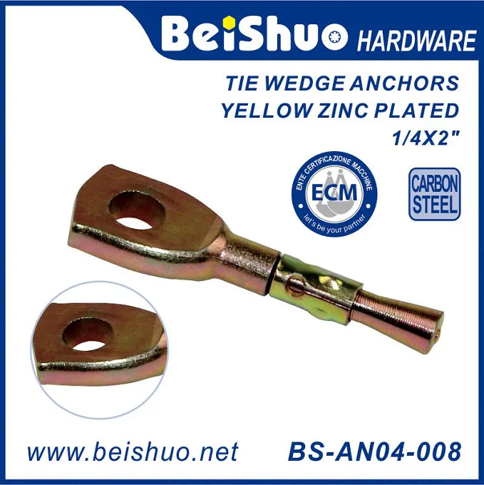 BS-AN04-007 8x132mm Metal Tie Wedge Anchors Expansion Hook Eye Bolt