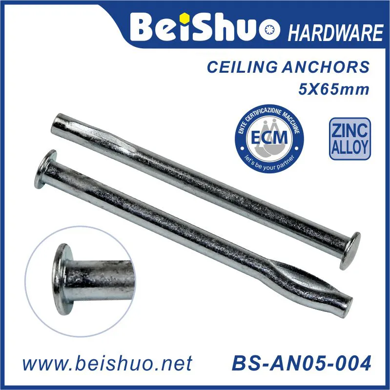 BS-AN05-003 5x48 Concrete Brick Zinc Alloy Ceiling Anchor Bolts