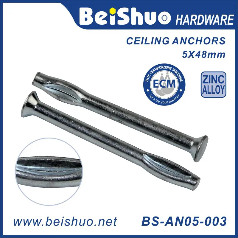BS-AN05-003 5x48 Concrete Brick Zinc Alloy Ceiling Anchor Bolts
