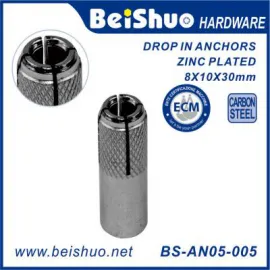 BS-AN05-005 Drop-In Anchor, Carbon Steel, Zinc Plated Finish