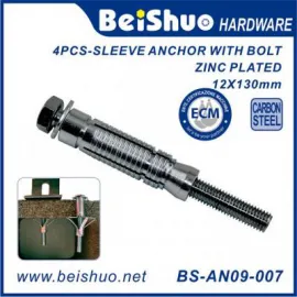 BS-AN09-007 Wall Concrete Brick 4PCS-Sleeve Expansion Anchor Bolts