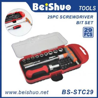 BS-STC29 29 PCS Cr-V6150 T-Bar Ratchet Screwdriver Bit Set