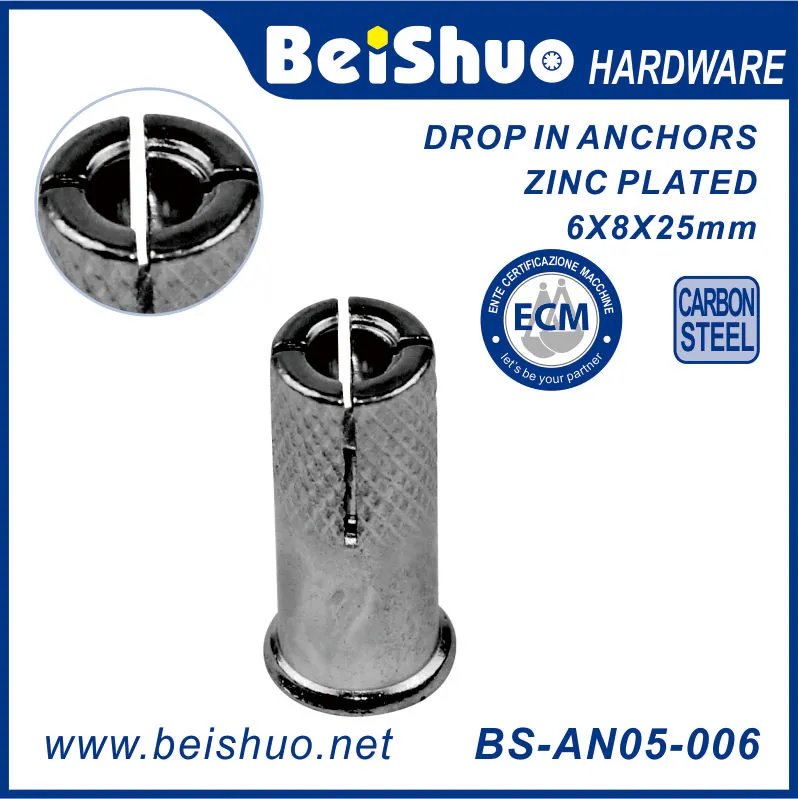 BS-AN05-007 High quanlity China factory Carbon Steel,Zinc Plated,Drop-In Anchor Sleeve