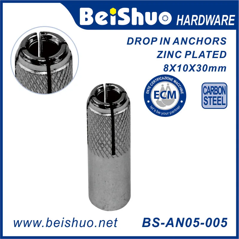 BS-AN05-007 High quanlity China factory Carbon Steel,Zinc Plated,Drop-In Anchor Sleeve
