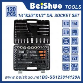 BS-SS123814120 120PC 1/2''1/4''3/8'' Household Socket Tool Set/Tool Kit