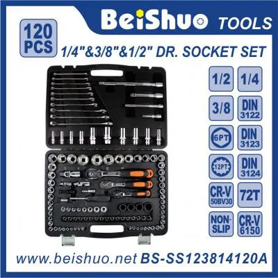 BS-SS123814120 120PC 1/2''1/4''3/8'' Household Socket Tool Set/Tool Kit