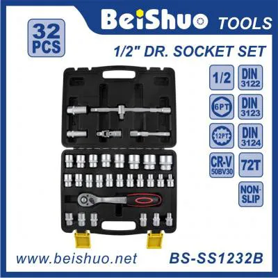 BS-SS1232 32Pcs Socket Set(1/2'') With Blow Box