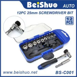 BS-C001 Rechargeable Screw Driver Bits Ratchet Screwdriver Set