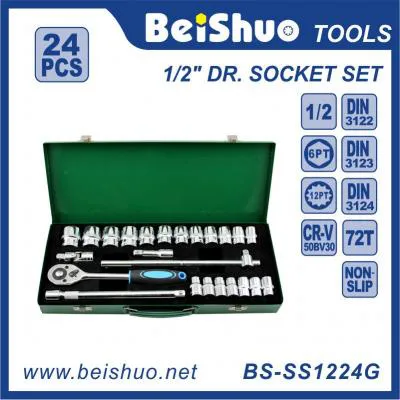 BS-SS1224G Professional 24PCS 1/2" DR. Socket Set Auto Tools Set