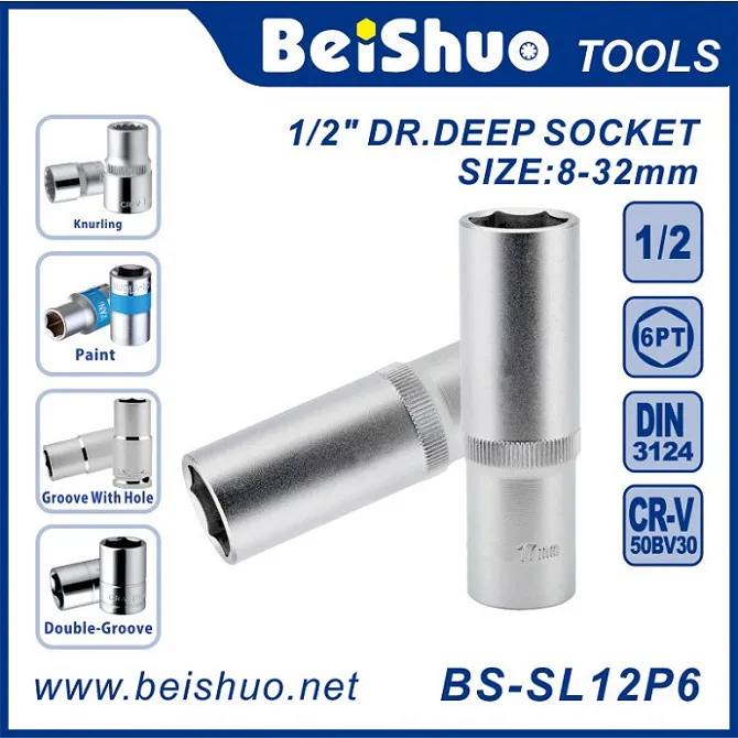 BS-SR12P12 DIN Standard 1/2" Drive Socket,12-Point,6-Point