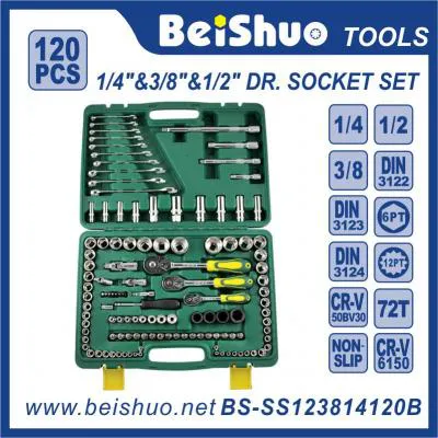 BS-SS123814120 120pcs-1/4''&3/8''&1/2''Dr.Socket Wrench Set