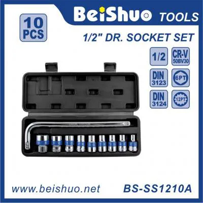 BS-SS1210A China Golden Supplier 10pcs Cr-V DR 1/2 inch Cheap Socket Set