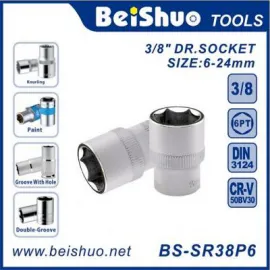 BS-SR38P6 Fullsize 3/8" CR-V Drive Socket,6mm-24mm,hexagon